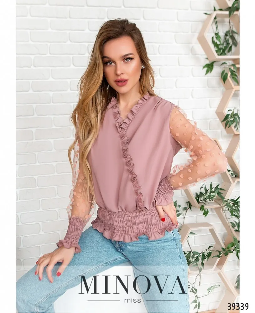 Рубашка 4118-пудровый Minova