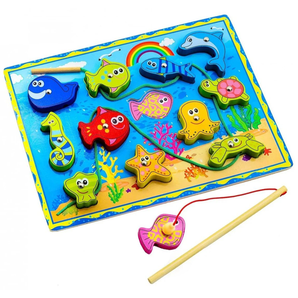 Деревянная магнитная игра-Рыбалка