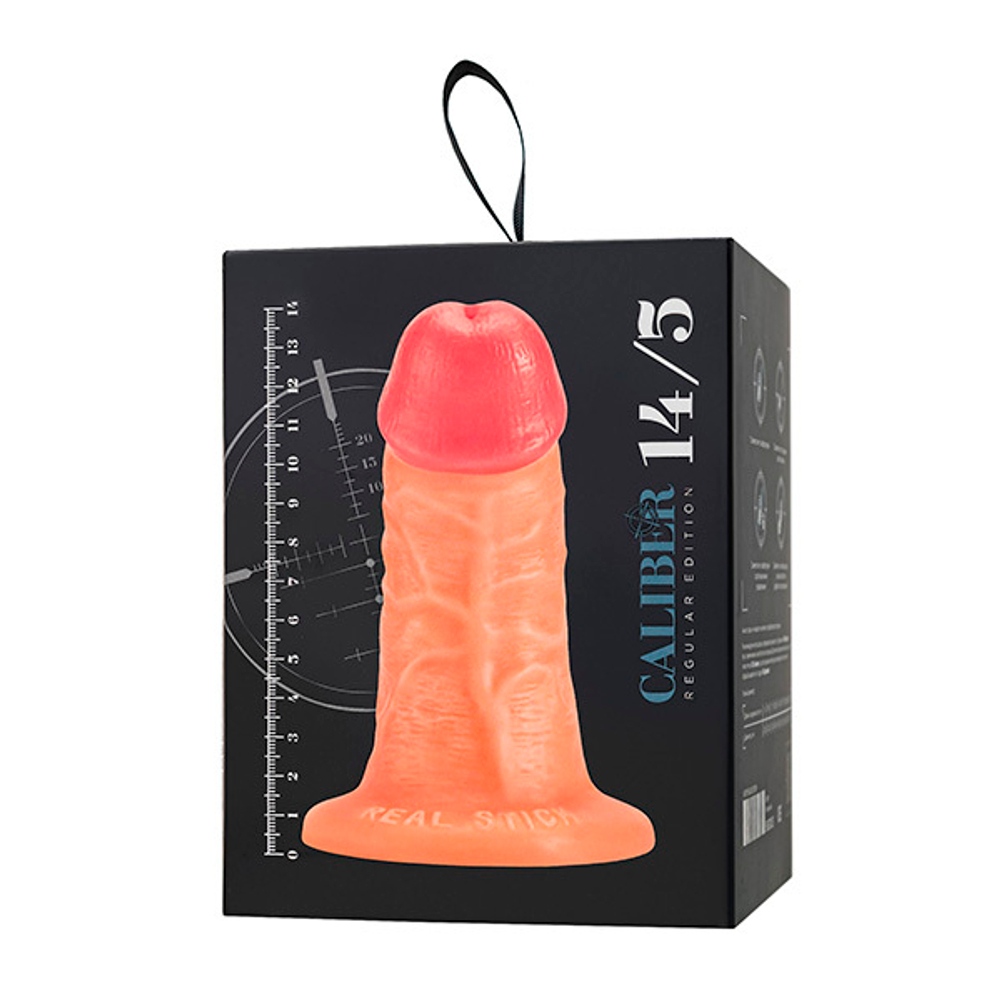 Телесный фаллоимитатор 14см на присоске ToyFa RealStick Caliber 983003