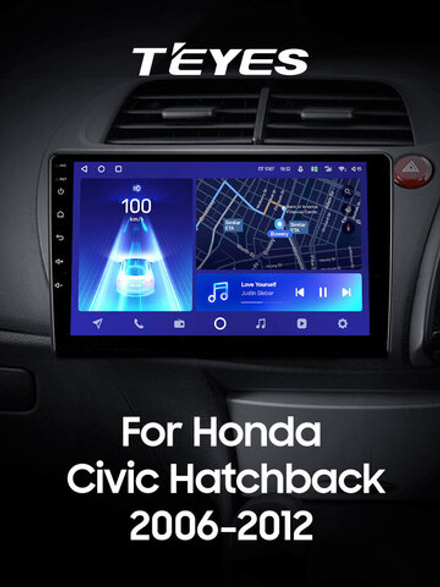 Teyes CC2 Plus 9" для Honda Civic Hatchback 2006-2012 (прав)