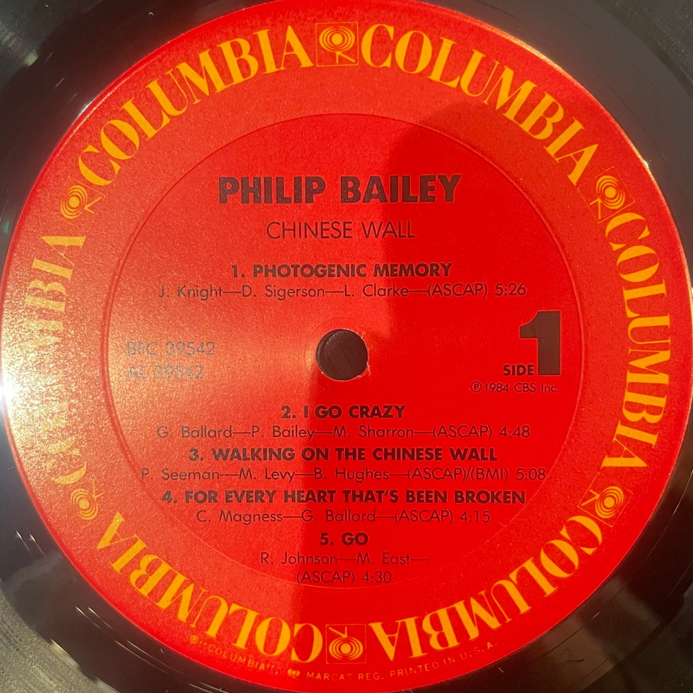 Виниловая пластинка Philip Bailey ‎– Chinese Wall LP