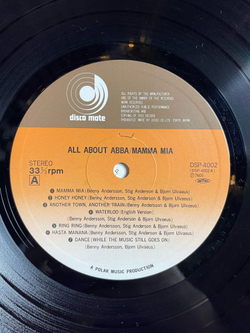 Винтажная виниловая пластинка LP All About ABBA Mamma Mia (Japan 1976) (Obi)
