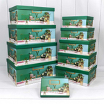 Коробка 37.5х29х16 см Набор 10 шт "Интерьер" (Зеленый)