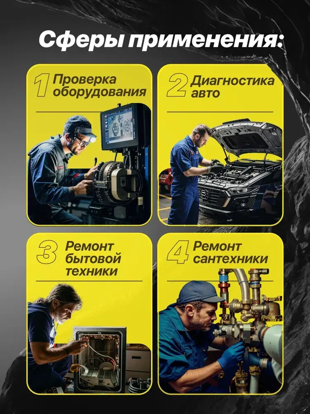 Эндоскоп автомобильный для смартфона с подсветкой Type C 360 iPhone Android ios поворотный