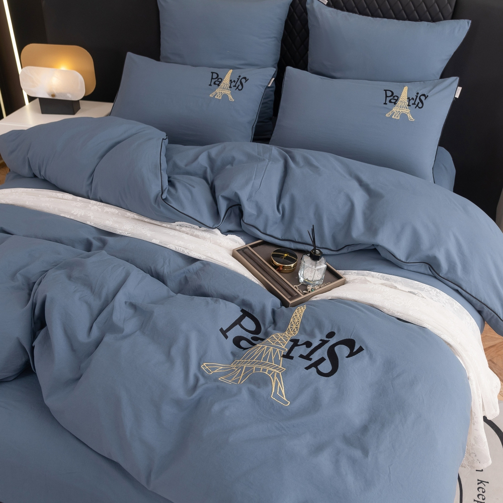 КПБ Mood of Paris на резинке MPR018, 2 спальный, 4 наволочки, простынь 160*200*35