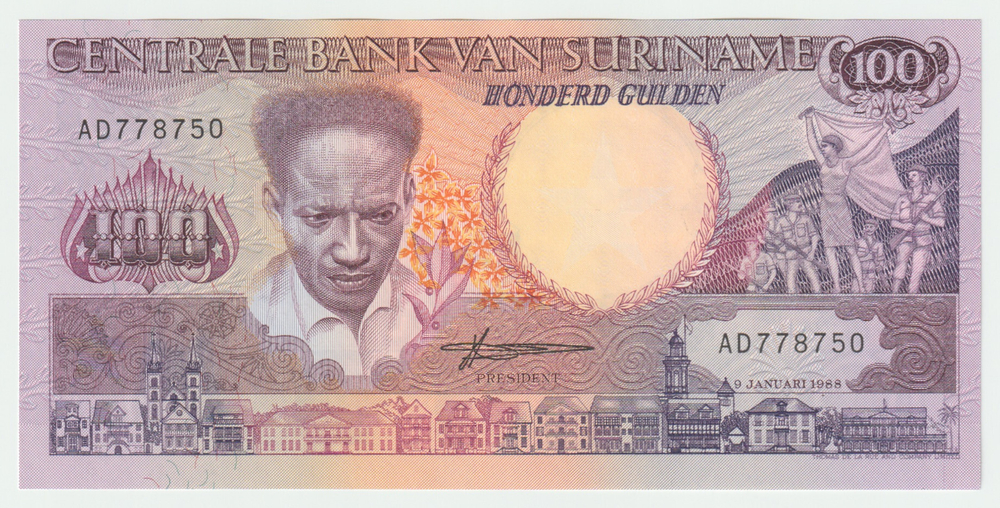 Suriname, 100 Gulden, 1988, UNC (Pick 133)