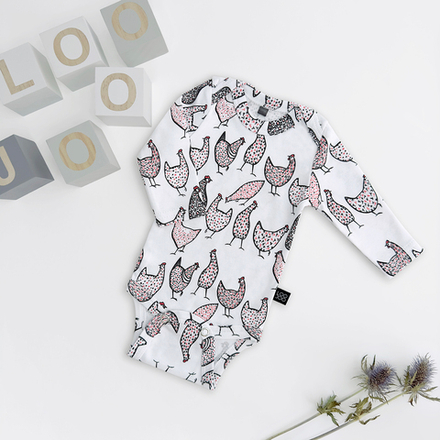 Боди с длинным рукавом LooJoo Курочки
