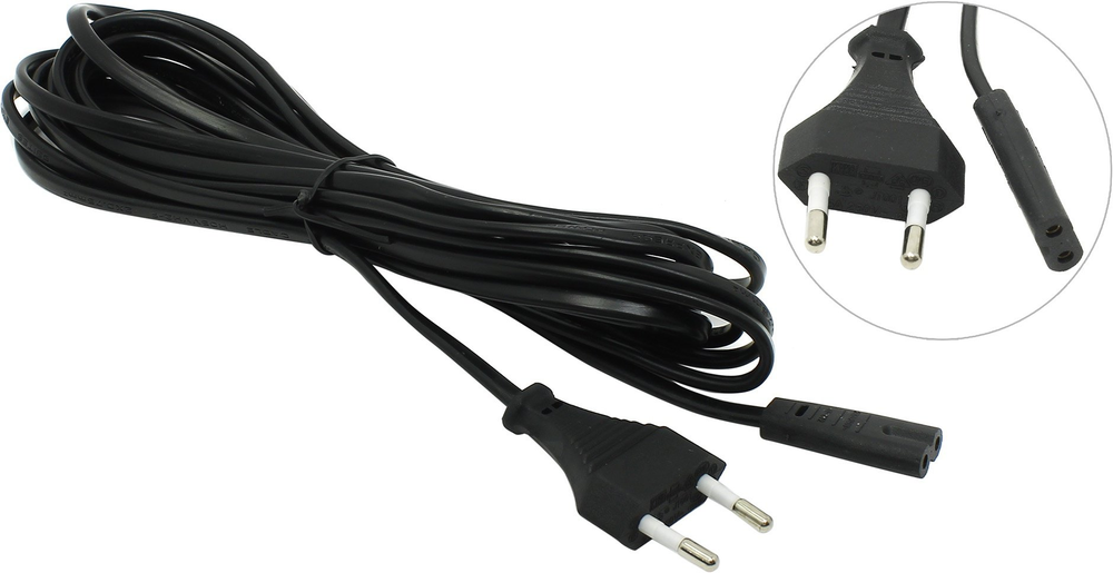 5bites &lt;PC107550&gt; Кабель IEC-320-C7  2x0,75 - розетка 220V 5м Советский стандарт