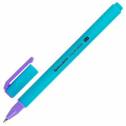 Ручка гелевая BRAUBERG "COLOR NEON", 1шт, ЧЕРНАЯ, корпус ассорти, узел 0,5 мм, линия 0,35 мм, 144120