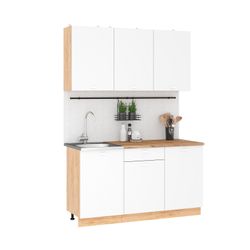 Кухонный гарнитур "Дана" 1,5м (дуб крафт золотой/белый), Интерьер Центр, г.Пенза