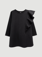 Платье с длинным рукавом Mjölk Black, с воланом