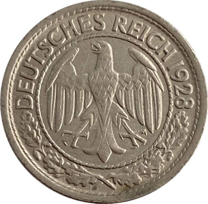 50 рейхспфеннигов 1928 Германия (E) XF