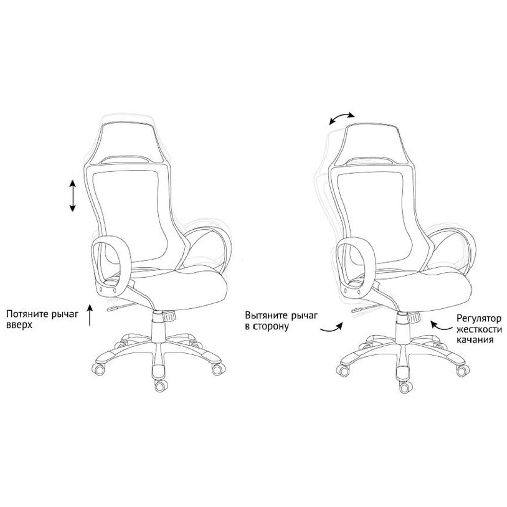 Кресло игровое Helmi HL-S05 "Podium", ткань/сетка/экокожа черная, пластик черный