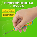 Шило с ушком общая длина 145 мм d=3 мм прорезиненная ручка STAFF (5 штук в упаковке)