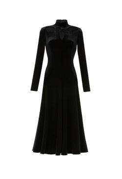 Бархатное платье с фигурными вырезами. 08-03-24 FW