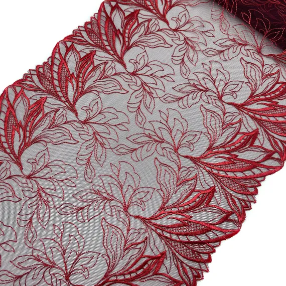 Вышивка на сетке слива/темно-красная 29 см