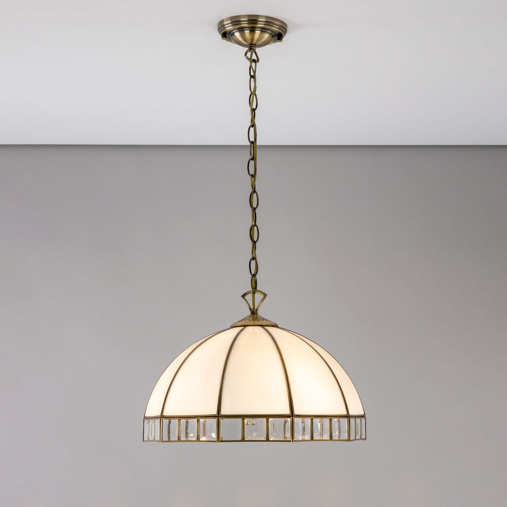 Citilux Шербург-1 CL440132 Люстра витражная подвесная Бронза