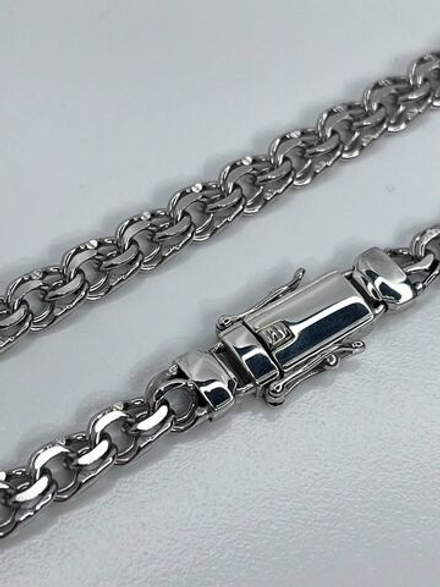 Цепочка мужская на шею с замком коробка из серебра