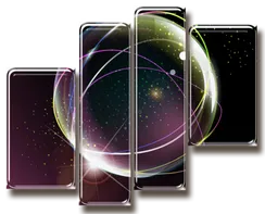 Модульная картина "Космический мяч"