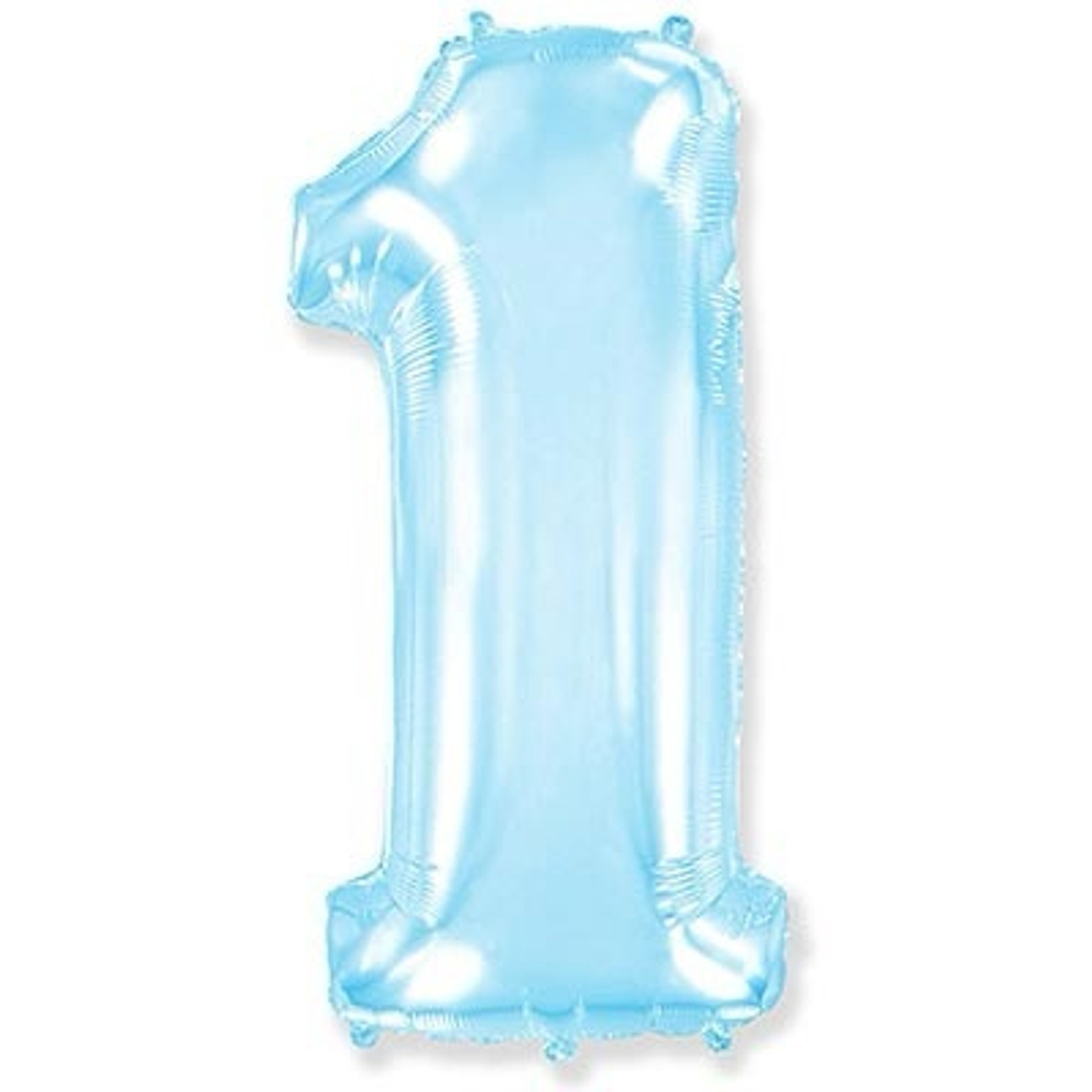 Шар цифра №1 Pastel Blue 102см