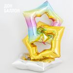 Шар (37"/94 см) Звезда, Контур, Серебро 1 шт.