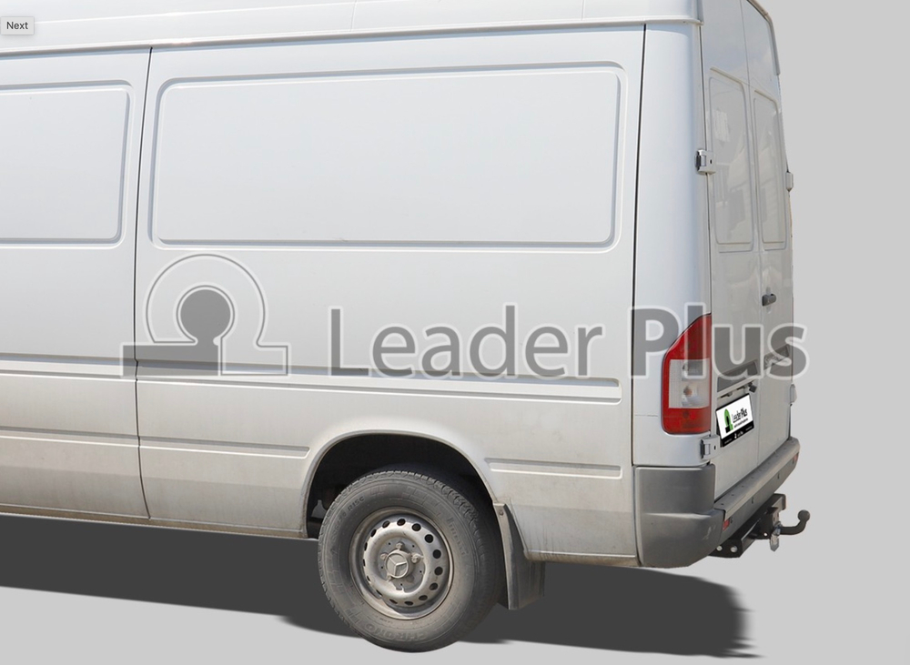 Фаркоп Лидер-плюс для Mercedes Sprinter Classic (909, база 3,5 без ступеньки) 2013-2020 без снятия и выреза бампера. Тип шара: F. Нагрузки: 2000/100 кг, (без электрики в комплекте) - M201-F