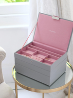 Органайзер для украшений и часов Stackers Classic Jewellery Box, 3 секции -Dove Grey & Rose (Navy Blue / темно-синий / Navy Blue / Органайзер с крышкой)