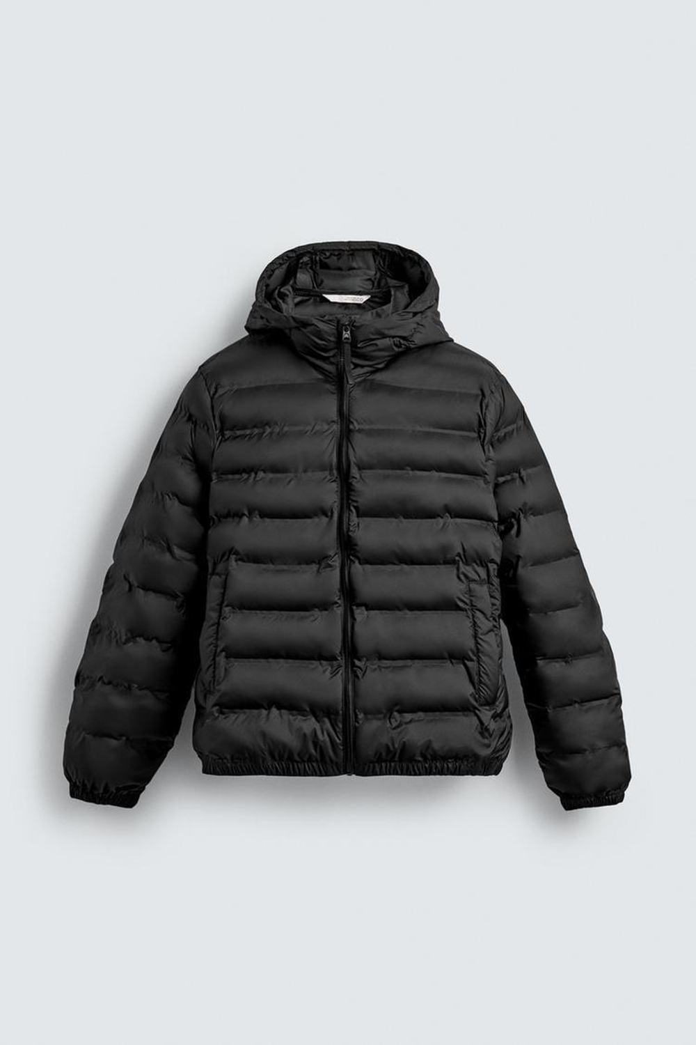 ZARA ЛЕГКАЯ СТЕГАНАЯ КУРТКА С ВОДООТТАЛКИВАЮЩИМ ЭФФЕКТОМ, ЧЕРНЫЙ