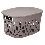 Коробка ФЛОРА 5,5л с крышкой французcкий серый 0,155*0,205*0,28 м (комплект 15 шт)