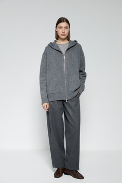 Худи на молнии из объемной шерсти