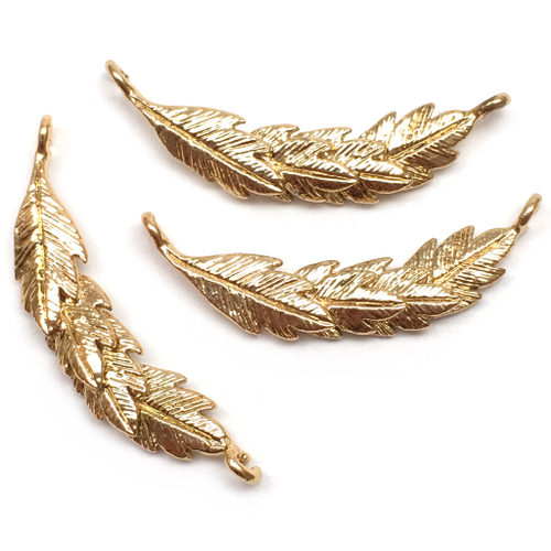 Коннектор "Лист" 23х5 мм, позолота