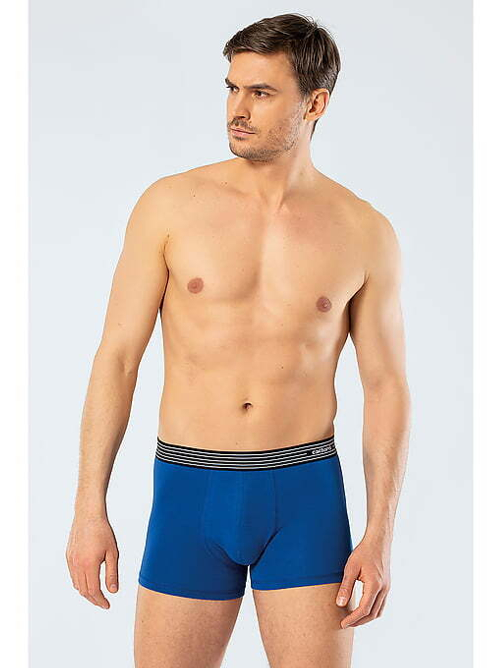 Трусы мужские шорты. Набор из 3-х штук синий - индиго - голубой