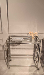 Стол сервировочный Ist Casa Эмили, 80х40х82 см, глянцевое серебро