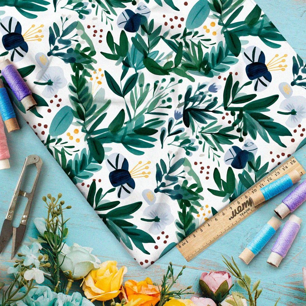 Ткань премиум таффета мелодичные звуки природы