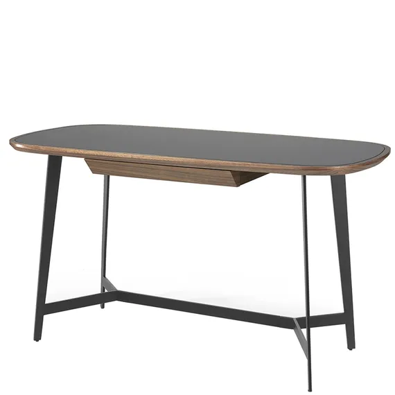 Письменный стол Angel Cerda 3137, орех, черное стекло