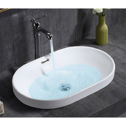 Раковина полувстроенная CeramaLux 5006C белый 60х39см