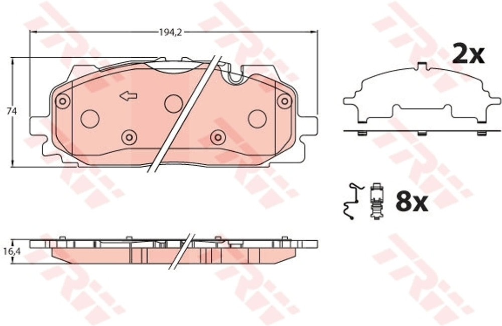 TRW - GDB2190-TRW - Brake Pad Set, disc brake