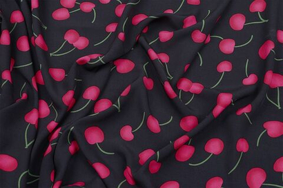 Ткань Вискоза "Вишня чер." шир. 150 см 140г/м Состав: вискоза 100%