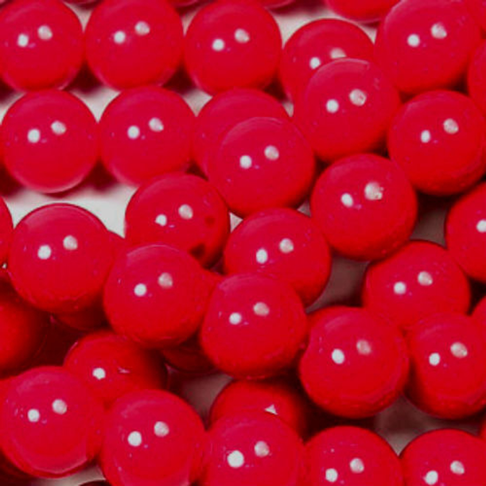 Бусина гладкая коралл красный (имитация) асс.