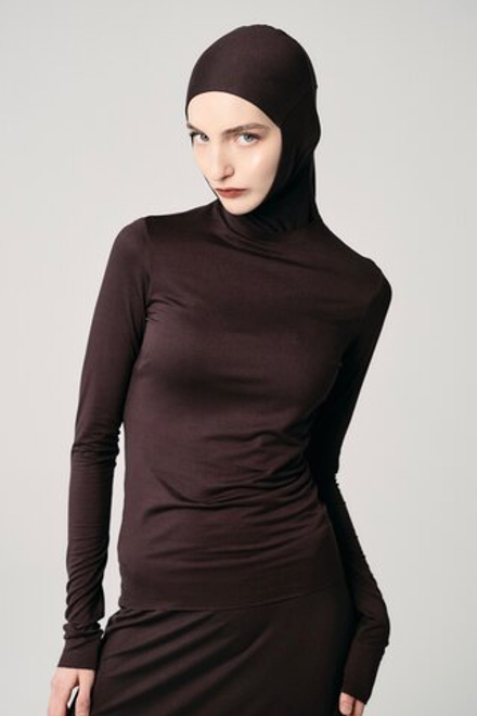 Лонгслив «Силуэт» коричневый