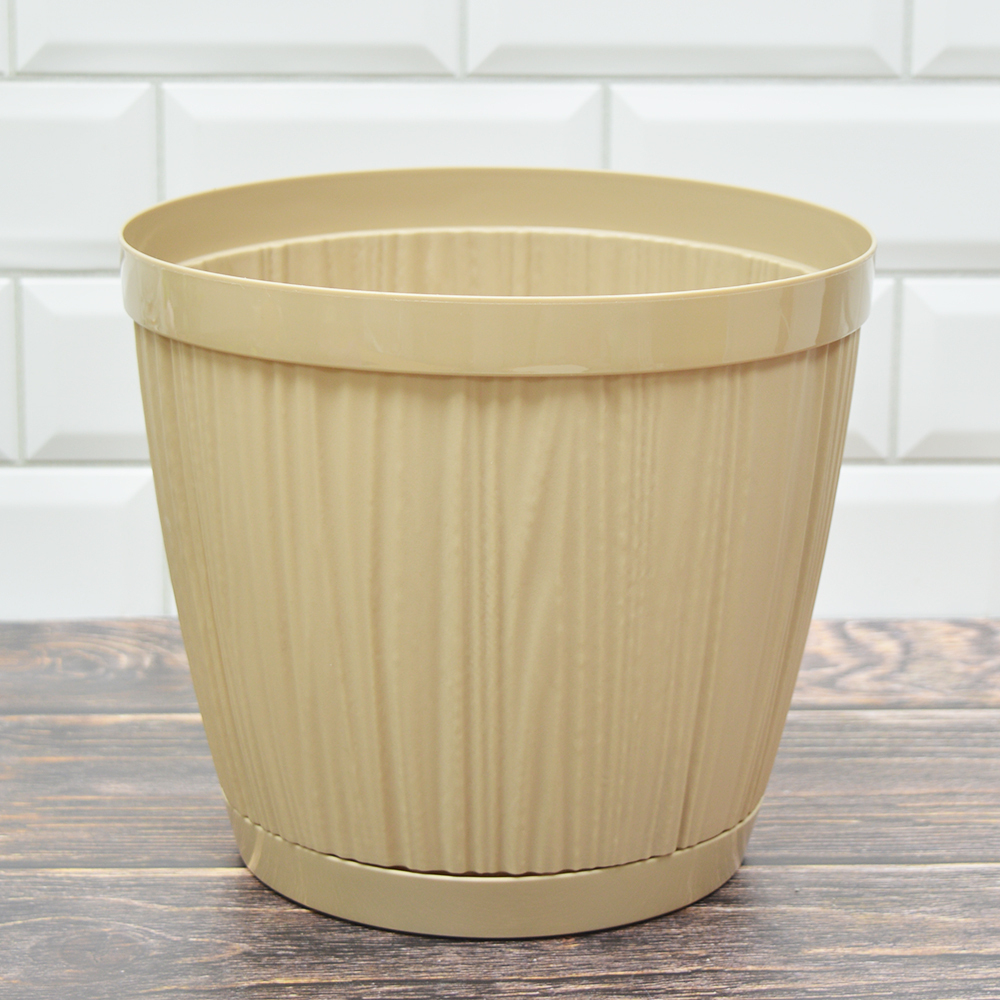 Горшок цветочный Barcelona 6,5л D240мм, молочный шоколад