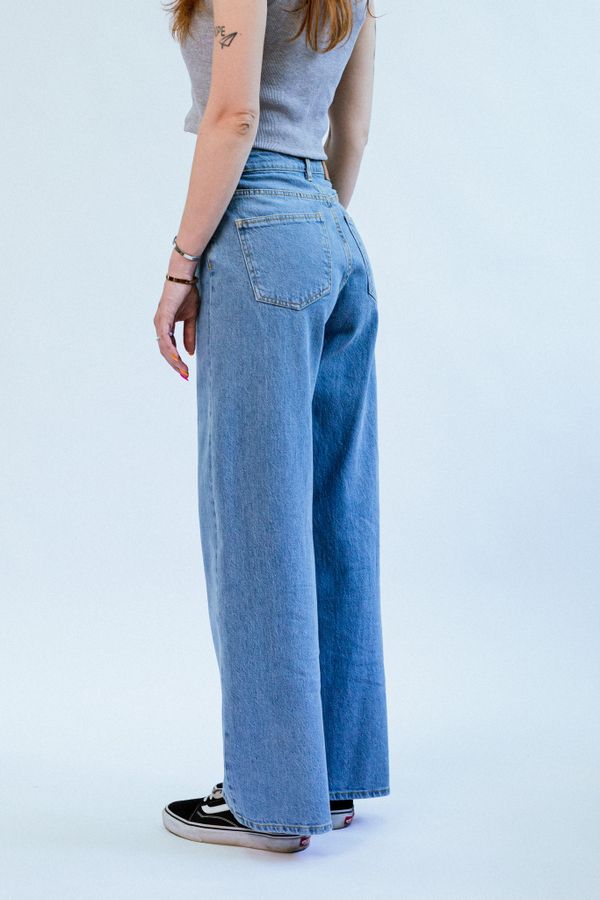 Джинсы Широкие 2360 Palazzo женские голубые - фото 4