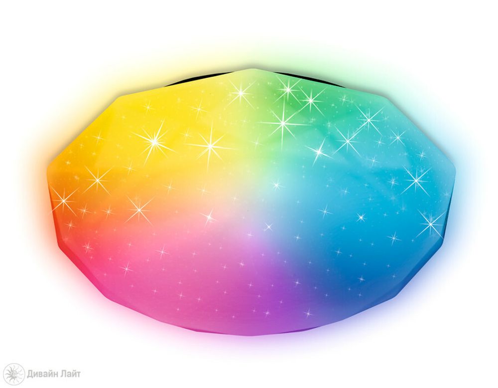 Светодиодный светильник c подсветкой RGB FF418 WH белый 80W D500*90 (ПДУ ИК)