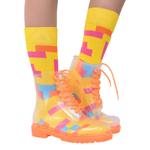 Прозрачные ботинки женские invisible-shoes оранжевые