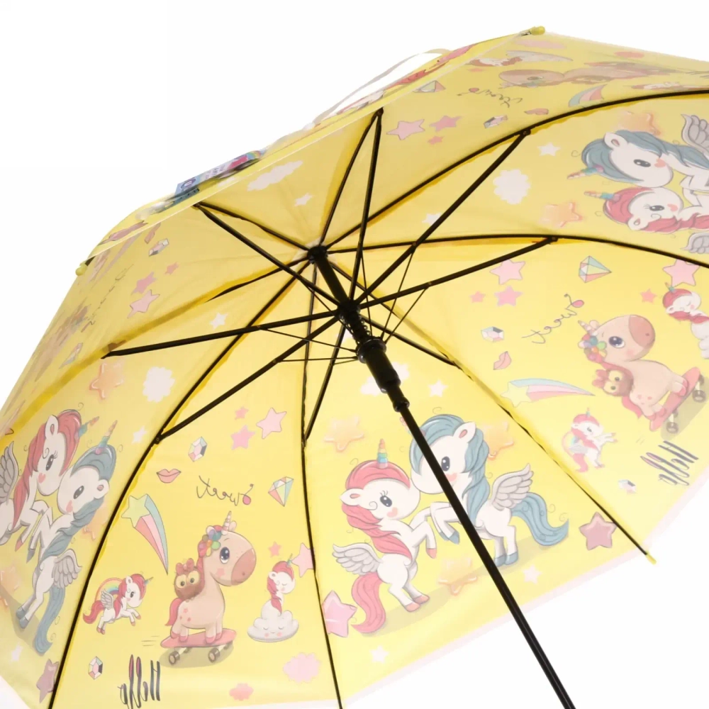 Зонт детский полуавтомат «Ultramarine - Единорожки», микс 4 цвета, 8 спиц, d-86см, длина в слож. виде 65см