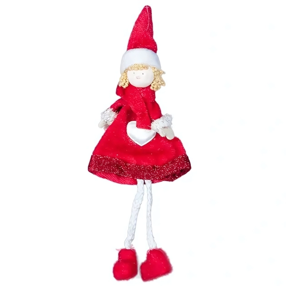 Новогоднее украшение Ангел 20 см красн.