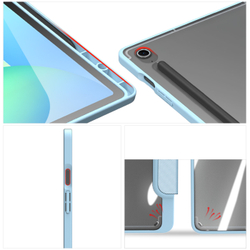 Чехол книжка синего цвета от Dux Ducis для Samsung Galaxy Tab S10 FE Plus, серия Toby Series Case, с функцией пробуждения и сна