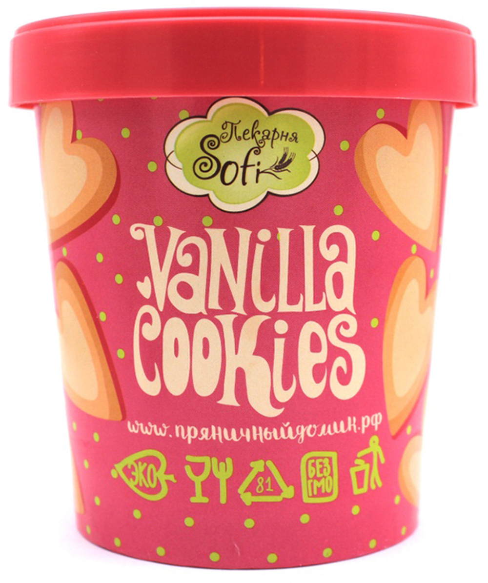 Стаканчик с печеньем Sofi с ванильными сердечками 130г