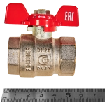 Кран шаровой полнопроходной ROMMER - 3/4" (ВР/ВР, PN40, ручка-бабочка)