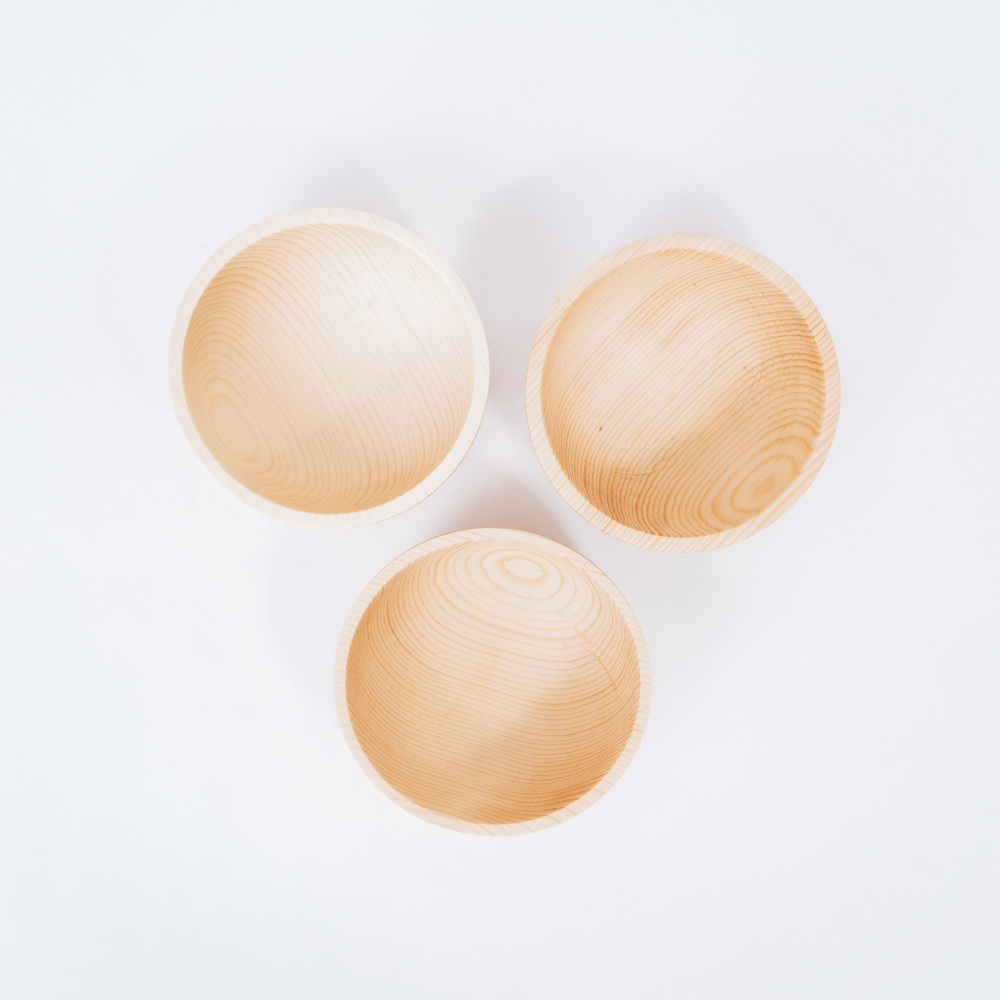 Набор маленьких деревянных чаш Art of Siberia из сибирского кедра 3 шт. TN8